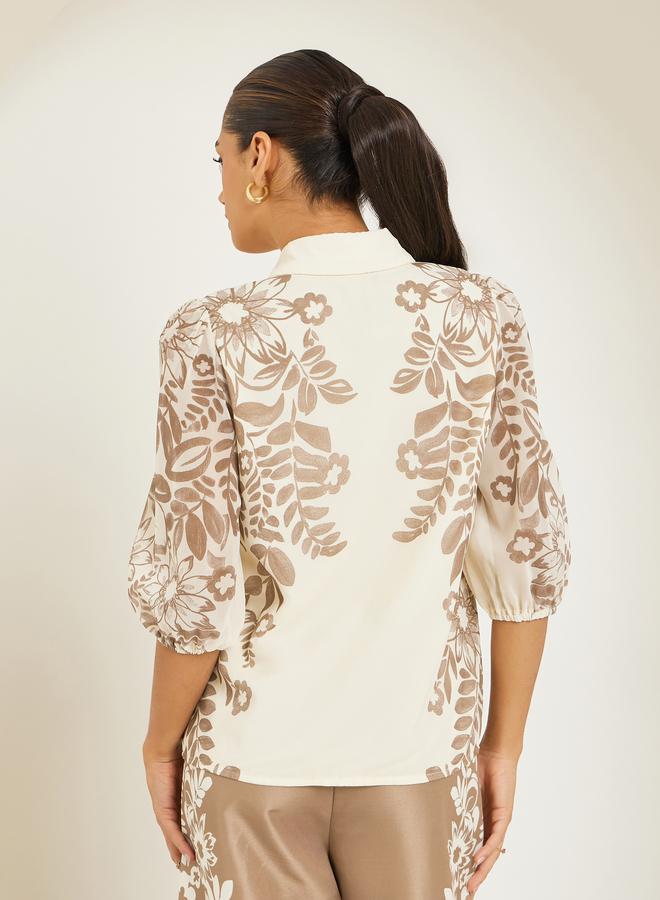 ستايلي قميص بطبعة زهور موزعة - Image 4